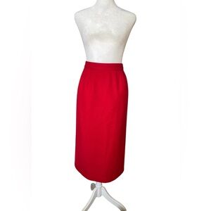 Wool Red Pencil Skirt Size S/M